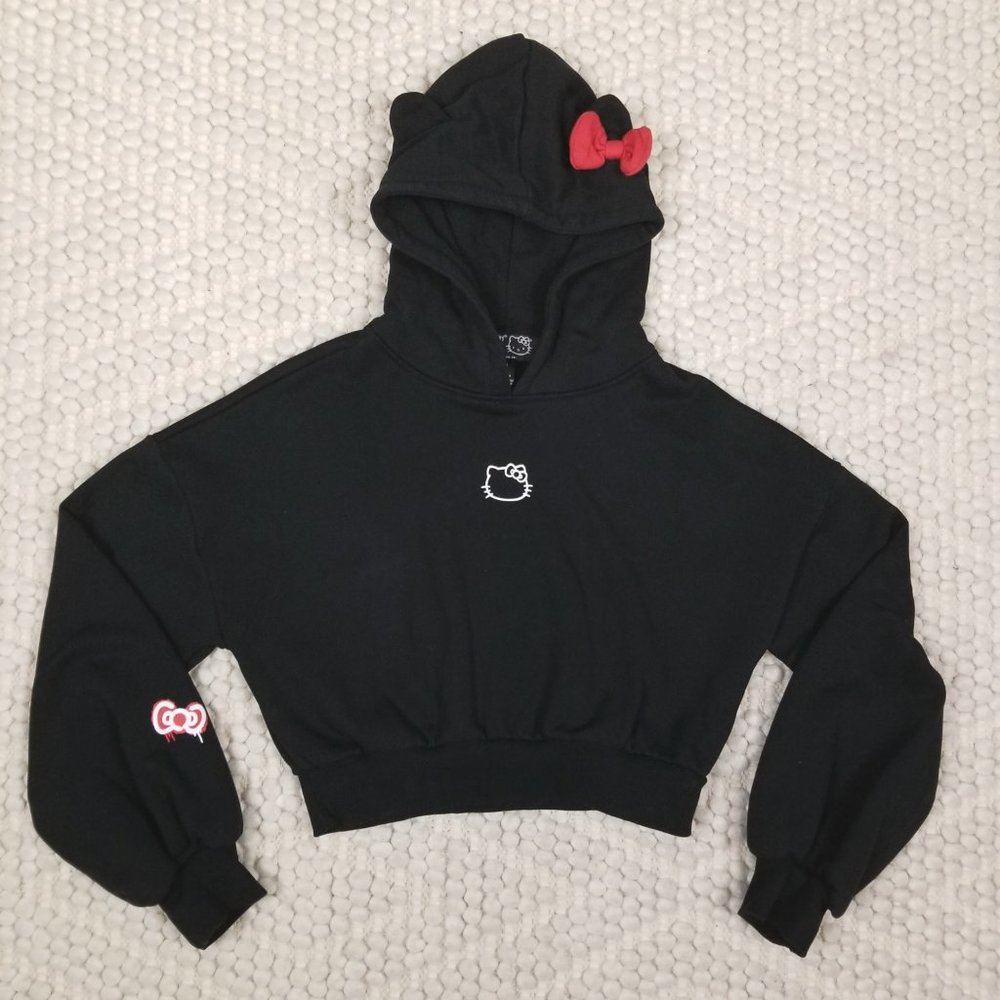 Hello Kitty and Friends x Forever 21 Crop Hoodie Black Sz Medium - Picture 7 of 10